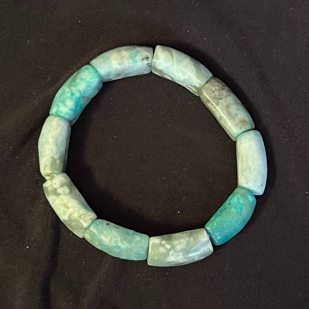 Natural Amazonite Stretch Bracelet – 8.5 Inch Circumference
